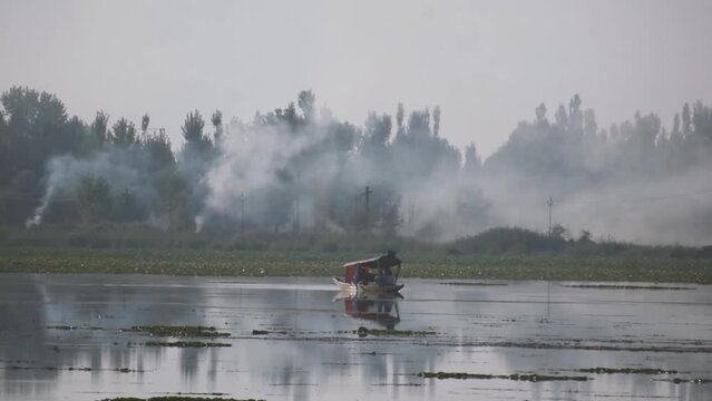 Shikara boat in Dal lake at Srinagar , Kashmir