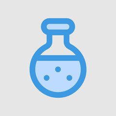 Chemical icon in blue style about laboratory, use for website mobile app presentation