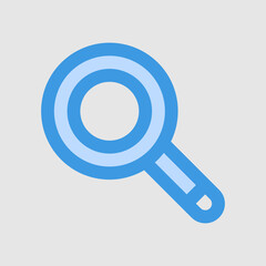Loupe icon in blue style about laboratory, use for website mobile app presentation