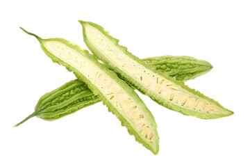 Bitter melon , Bitter gourd on white background