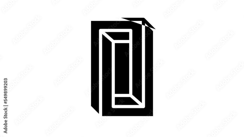 Poster unreal impossible geometric shape line icon animation