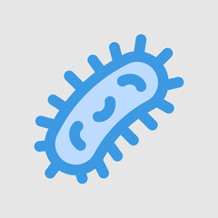 Bacteria icon in blue style about laboratory, use for website mobile app presentation