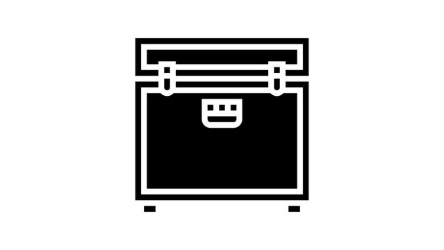 flight case for music equipment line icon animation