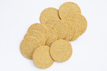 Oatcakes on a white background.