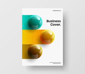 Multicolored cover vector design illustration. Geometric 3D spheres banner concept.
