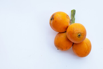 Betel nut or Areca nut on white background