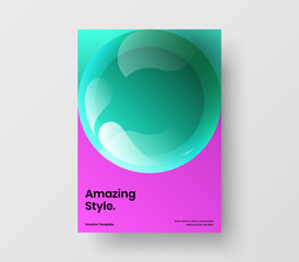 Original realistic balls book cover layout. Creative annual report A4 design vector template.