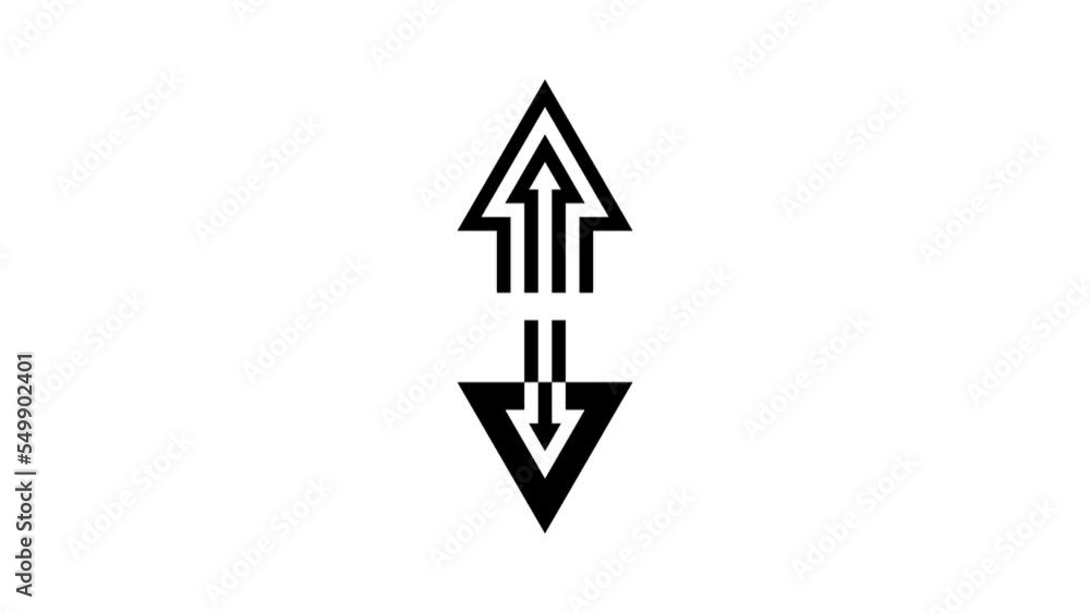 Poster arrow scroll line icon animation