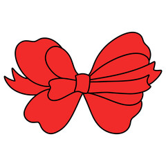 hand-drawn bow and ribbons. Decorative bows for cards, invitations, scrapbooking, decor