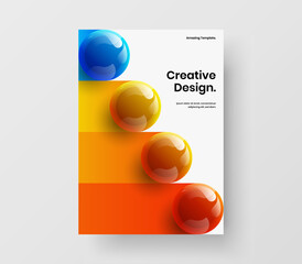 Original realistic spheres corporate cover concept. Modern company brochure vector design template.