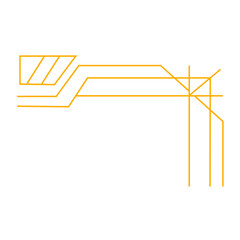 Corner Art deco outline stroke ornament in golden color for classy and luxury style. premium vintage line art design element