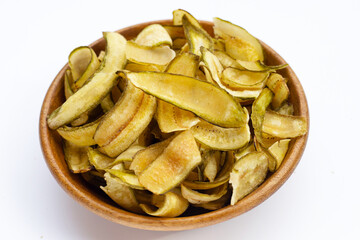 Green banana chips with peel