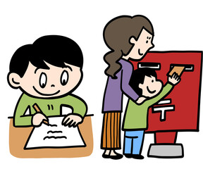 手紙を書いてポスト投函