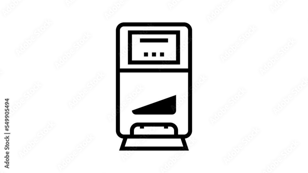 Poster pos terminal contactless line icon animation