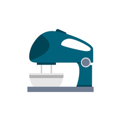 flat illustration of stand mixer and a bowl. pastry vector graphic template.