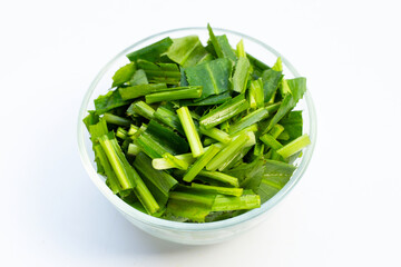 Culantro or sawtooth coriander on white background.