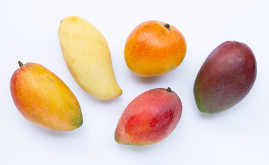 Tropical fruit, Mango  on white background.