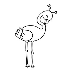 Hand Drawn Flamingo for Valentine
