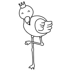 Hand Drawn Flamingo for Valentine