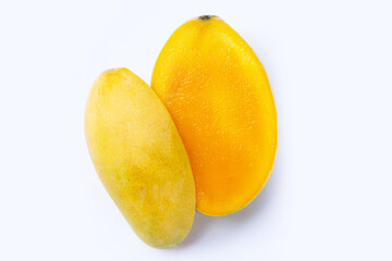 Tropical fruit, Mango on white background.