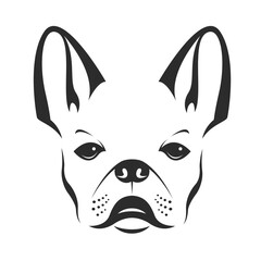 A dog (bulldog) head design isolated on transparent background. Pet. Animals.