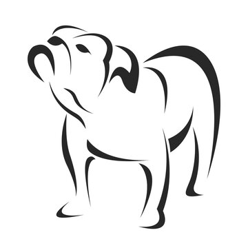 A dog (bulldog) design isolated on transparent background. Pet. Animals.