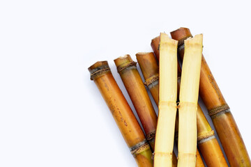 Sugar cane on white background.