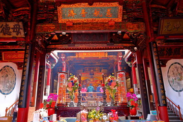 Tainan Grand Mazu Temple, a 17th-century colorful and traditional place of worship in Tainan,...