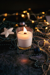 Scented candles without a logo. Christmas candles