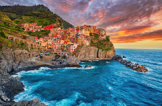 Manarola - One of five cities in cinque terre, Italy