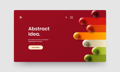 Modern horizontal cover vector design concept. Simple 3D balls company identity illustration.