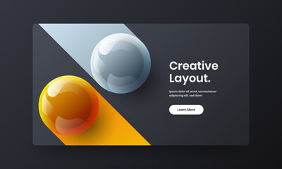 Trendy 3D spheres cover concept. Bright landing page vector design illustration.