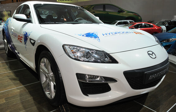 TORONTO, CANADA - FEBRUARY 11, 2010: Mazda RX8 Hidrogen RE at the 2010 Canadian International Auto Show on February 11, 2010 in Toronto
