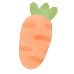 Cute carrot watercolor painting 
