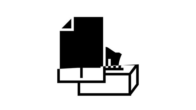 tissue paper line icon animation