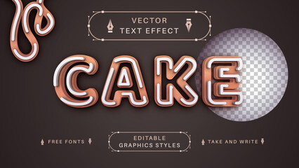 Cake With Glaze - Editable Text Effect, Font Style