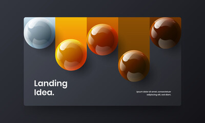 Vivid realistic balls cover layout. Original placard design vector illustration.