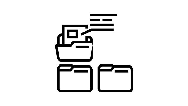 project folder line icon animation