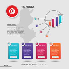 Tunisia Chart Infographic Element