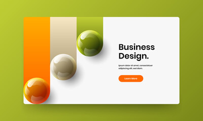 Isolated 3D spheres booklet illustration. Clean website vector design template.