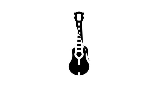 guitar musician instrument line icon animation