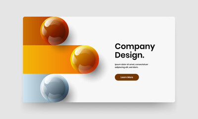 Isolated presentation vector design layout. Bright 3D spheres poster concept.