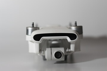 a close up of detailed white drone parts