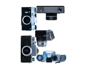Fototapeta premium The letter E, made of cameras