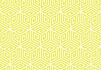 Abstract geometric pattern. A seamless vector background. White and yellow ornament. Graphic modern pattern. Simple lattice graphic design