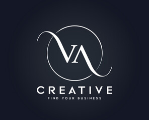 Letter V A Cursive Business logo