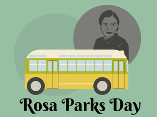 Rosa Parks Day, idea for poster, banner, flyer or placard design