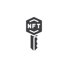 NFT and key vector icon