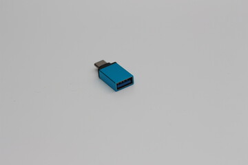 A close up of USB OTG (On The Go) Type C to Type A adapters