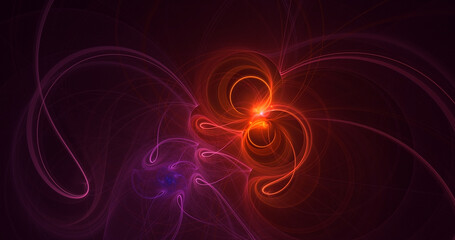 Obraz premium 3D rendering abstract multicolor technology fractal light background